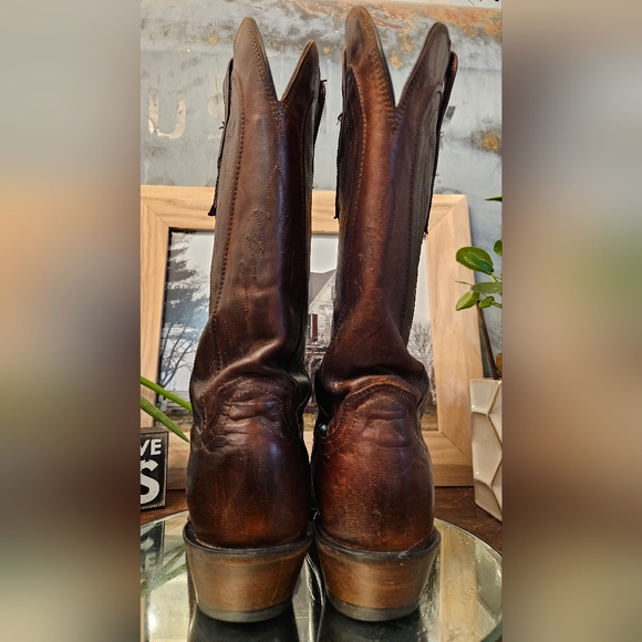 SOLD-Lucchese Women's Brown 8.5 Western Boots - Picture 9 of 11